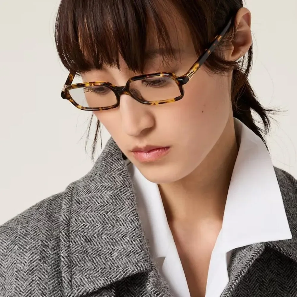 NEW Miu Miu MU11ZS 14L08N REGARD Havana Honey Rectangle  display picture 1
